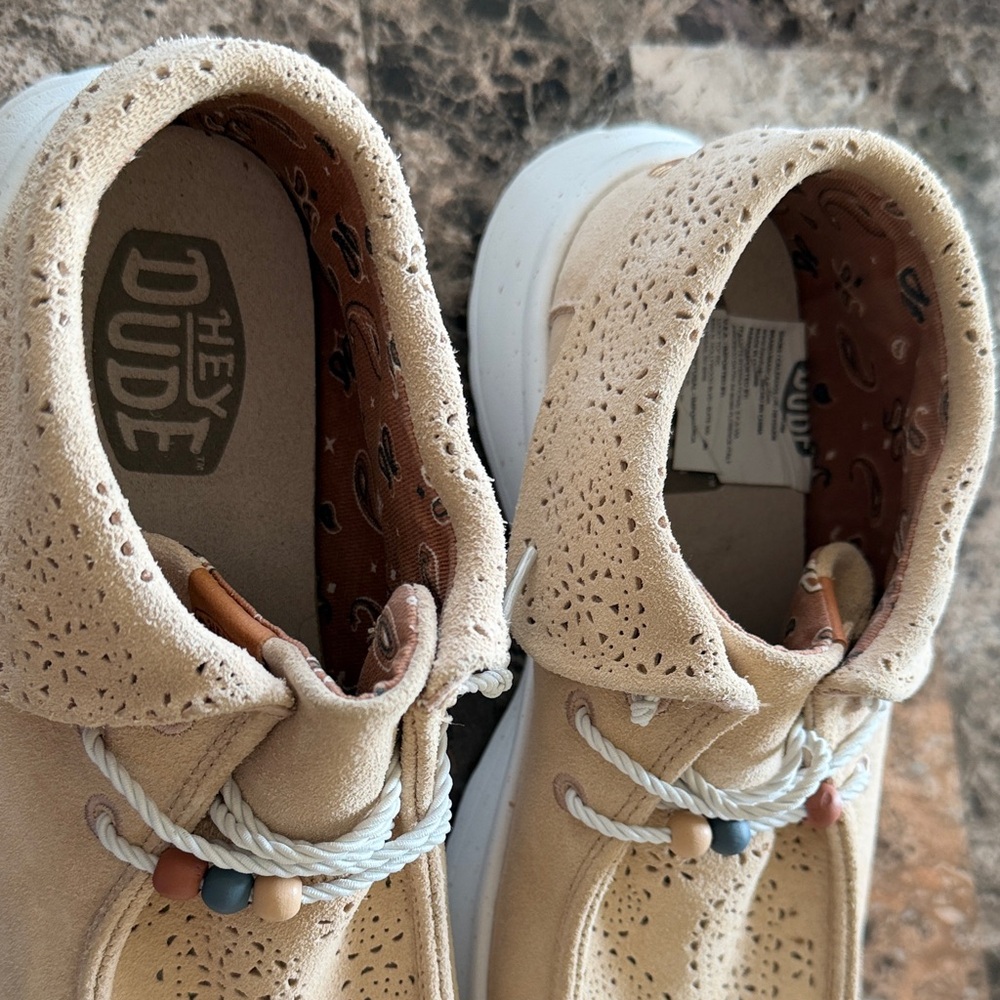Hey Dude Tan Lace-Up Shoes